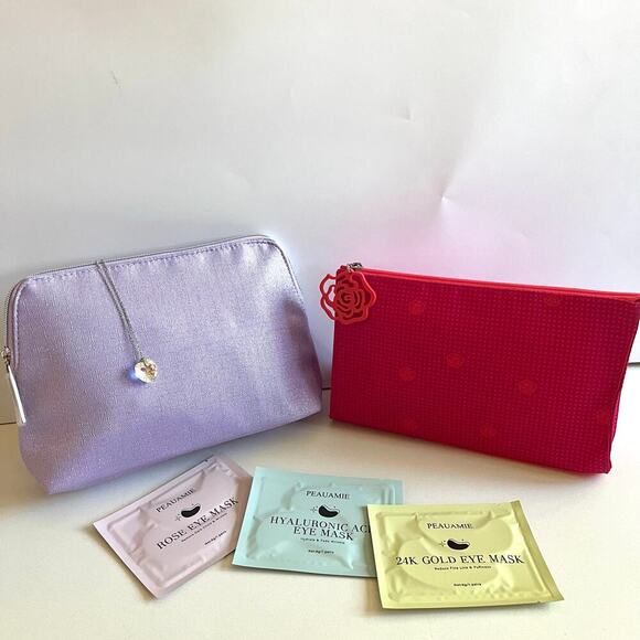 LANCOME Paris BEAUTY BUNDLE: 2 Piece Makeup Cosmetic Bags + Jewelry - Picture 12 of 12